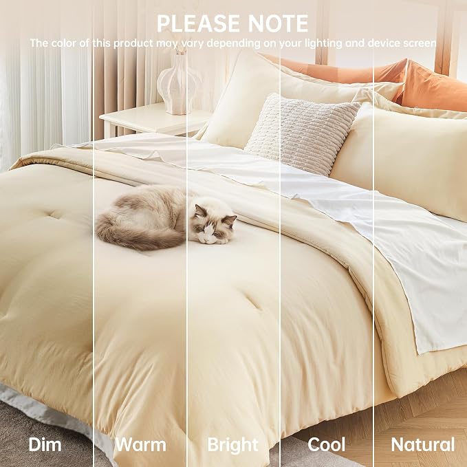 MUXHOMO Full Comforter Sets, All Season Ultra Soft Down Alternative Bedding - Image 9