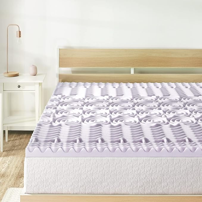 Mellow 2 Inch 5-Zone Memory Foam Mattress Topper, Soothing Lavender Infusion - Image 2