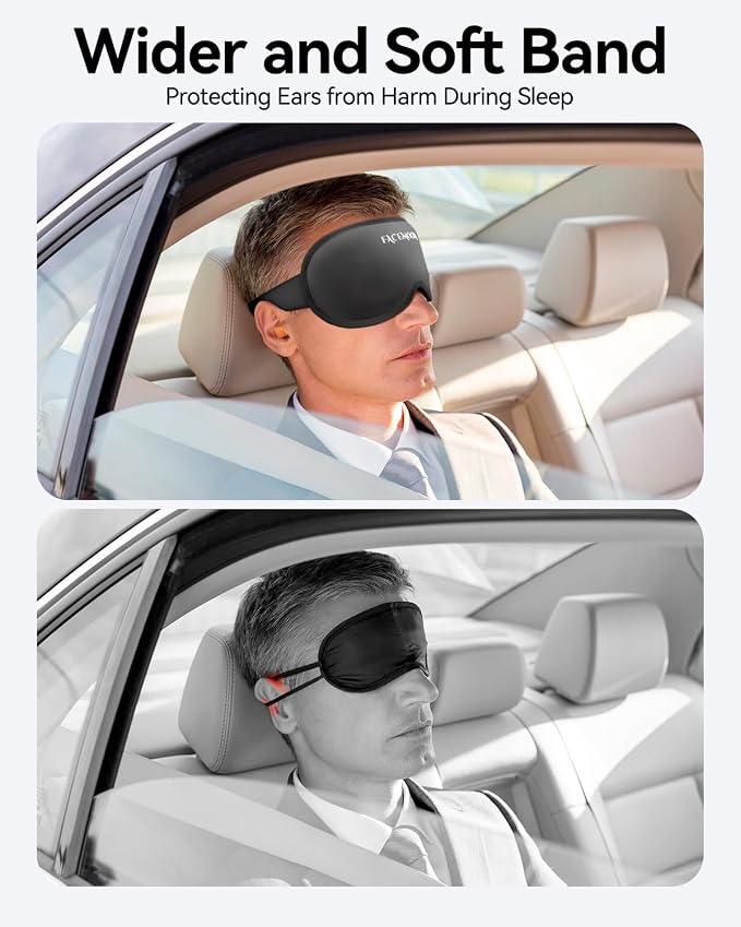 FACEMOON Sleep Mask for Men & Women – 3D Weighted Design, 100% Blackout - Image 6