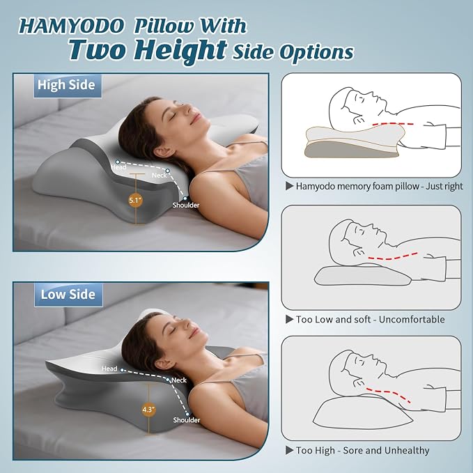 Cervical Neck Pillow for Pain Relief, Bed Pillows for Head Neck Shoulder Support - Image 5
