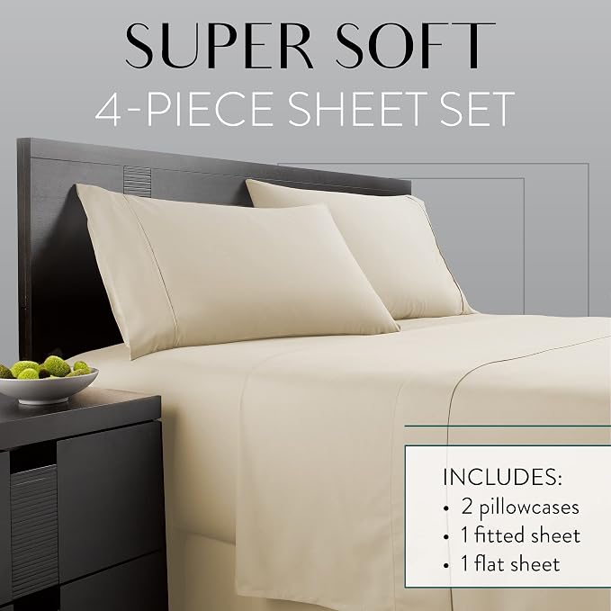Danjor Linens Twin Bunk Bed Sheets w/ 2 Pillowcases, Lightweight Brushed - Image 2