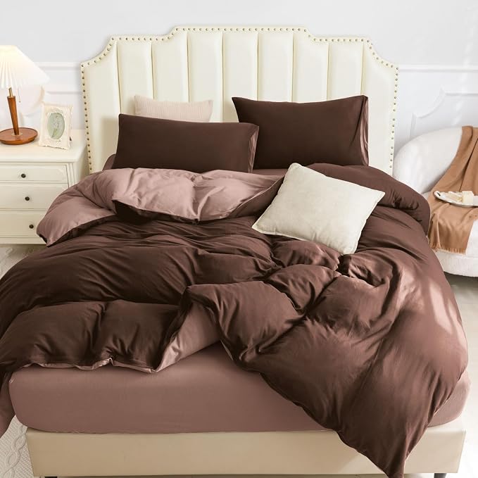 PURE ERA Jersey Knit Duvet Cover Set 100% T-Shirt Cotton Super Soft Comfy 3pc - Image 4