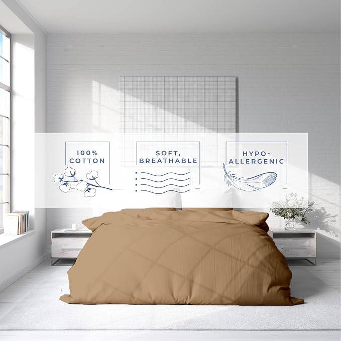 Kotton Culture 3 Pc Duvet Cover Queen Size/Full Size Set-100% Egyptian Cotton - Image 4