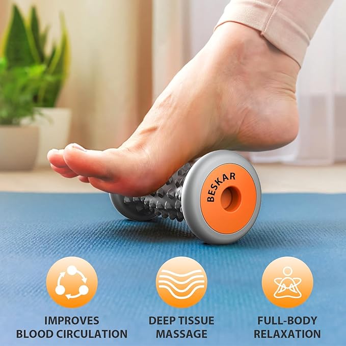 BESKAR Foot Massager Roller for Plantar Fasciitis Relief, Portable Feet Roller - Image 2