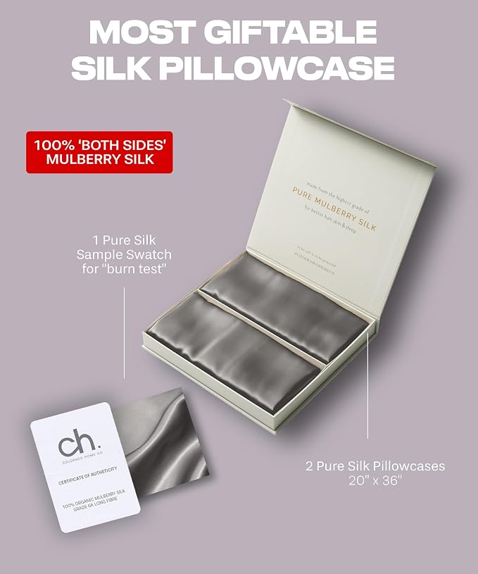 SUNDAYSILKS™ Silk Pillow Cases 2 PACK | 22 Momme Mulberry Silk Pillowcase Set - Image 6