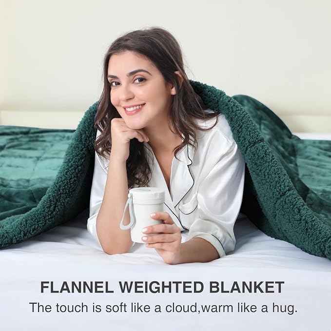 Aemicion Plush Sherpa Weighted Blanket Queen Size 15lbs - Image 2