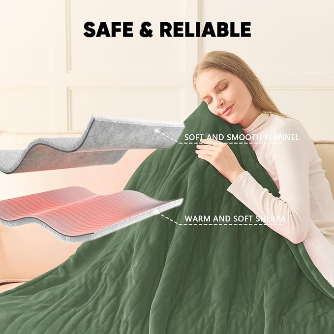 greenoak Heated Blanket Electric Full 72"X84", Heating Blankets - Image 5