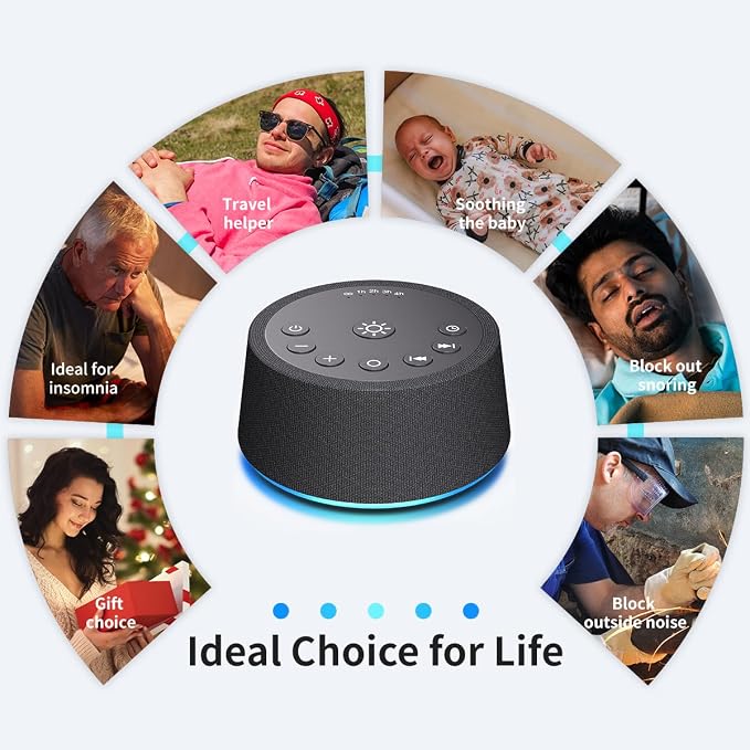 SoundLegend White Noise Sleep Sound Machines 30 Sounds 12 Colors Light 32-Level - Image 7