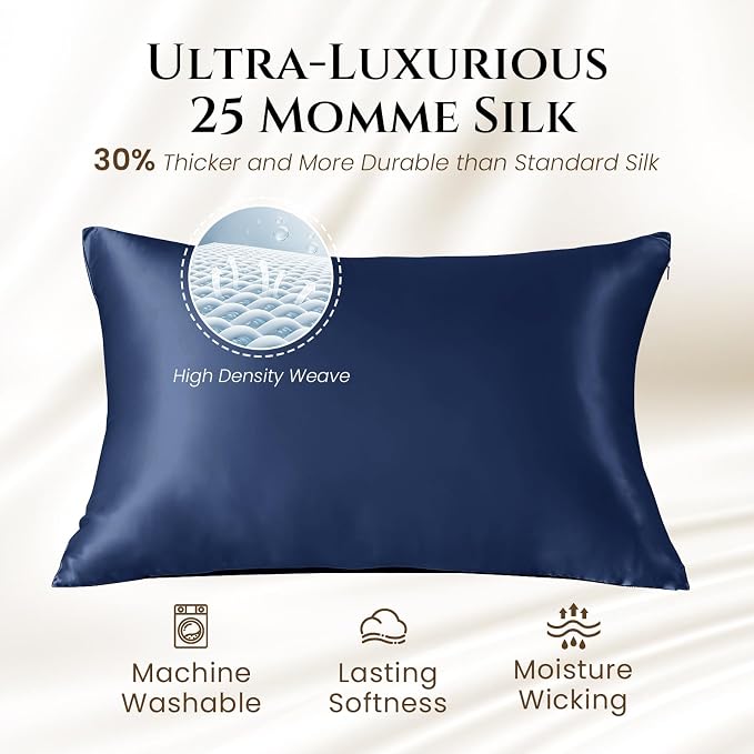 THXSILK 100% Silk Pillowcase for Hair and Skin Luxury 25 Momme Mulberry Silk - Image 5