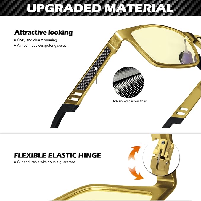 ANYLUV Blue Light Blocking Glasses Men Computer Gaming Glasses Lightweight - Image 3