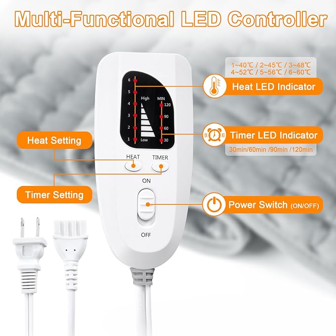 Deepsoon Heating Pad, Electric Heating Pads - Image 8
