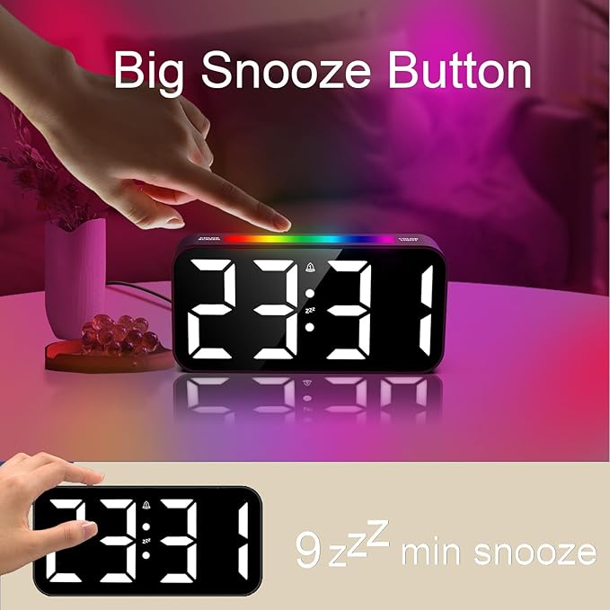 Topski Loud Alarm Clocks for Bedrooms Heavy Sleepers, Plug-in Digital Bedside - Image 7