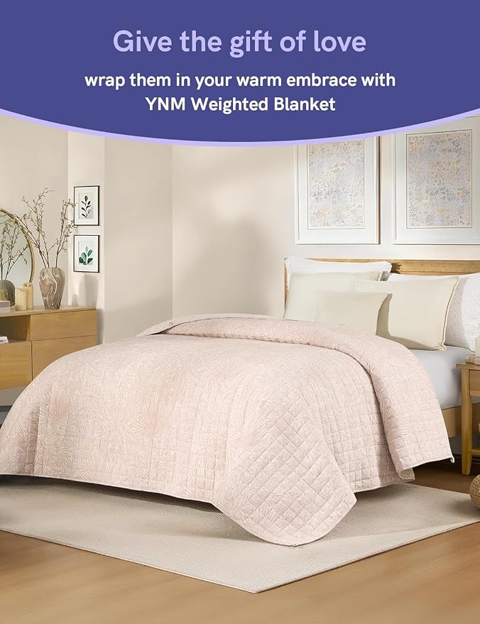 YnM 17lbs Weighted Blanket for Adults, Linen Heavy Bed Throw Blanket - Image 4