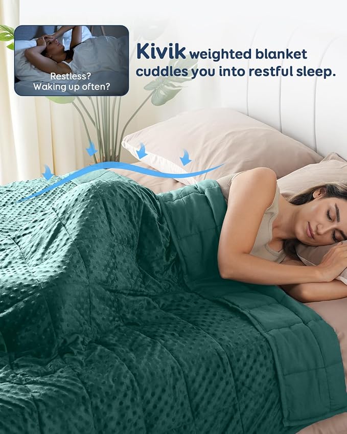 Kivik Cooling Weighted Blanket for Adults, 20 lbs Breathable Minky Dot Heavy - Image 2