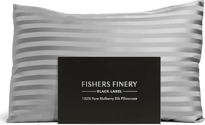 Fishers Finery 30mm 100% Pure Mulberry Silk Pillowcase, Quality Tested by FishersFinery