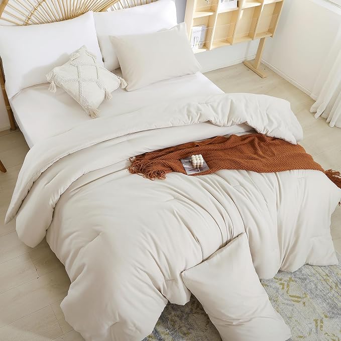 weigelia Beige Comforter Queen Size 3PCS Bed Comforter - Image 3