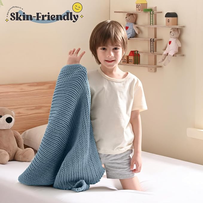 Guohaoi Knitted Weighted Lap Pad No Beads Cooling Weighted Blanket, Breathable - Image 2
