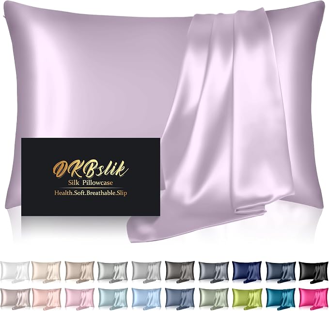 Silk Pillowcase for Hair and Skin, Mulberry Silk Pillow Cases Queen Size by HOME