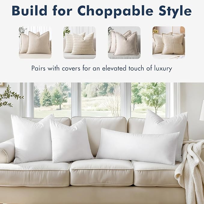 MIULEE 30x30 Pillow Inserts, Decorative Fluffy Throw Pillow Inserts Cotton - Image 4