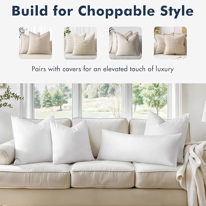 MIULEE 16x16 Pillow Inserts, Decorative Fluffy Throw Pillow Inserts Cotton - Image 4