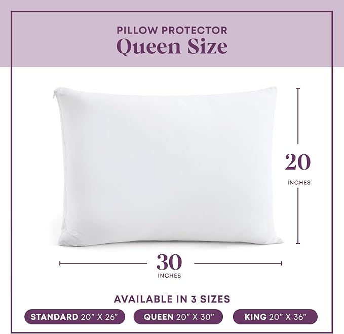 CirclesHome Pillow Protectors 4 Pack Queen Zippered - Image 6