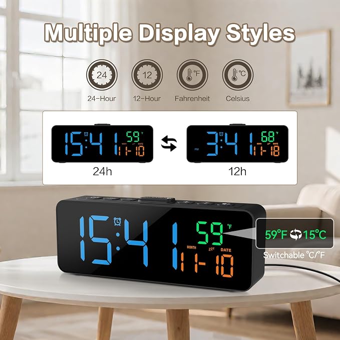 Netzu 3-in-1 Digital Clocks for Living Room - Image 2