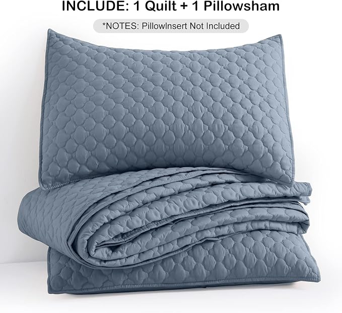 HORIMOTE HOME Quilt Twin Size Dusty Blue, Lightweight Quilt - Image 7