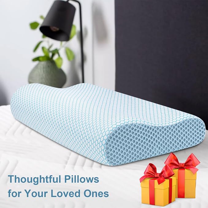 Anvo Memory Foam Pillow, Neck Contour Cervical Orthopedic Bed Pillow - Image 7