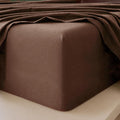 MooMee Fitted Bottom Sheet Only 100% Washed Cotton Linen Like Textured by MOOMEE