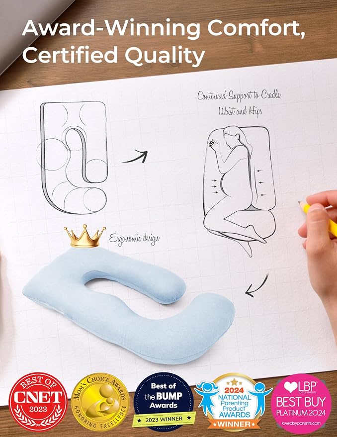 Momcozy Pregnancy Pillows for Sleeping, U Shaped Full Body Pillow for Pregnancy - Image 2