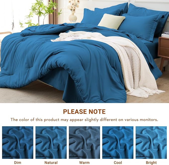 MUXHOMO 7 Pieces Full Comforter Set, Soft Bed in a Bag Full Size, All Season - Image 7