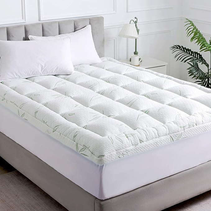 WhatsBedding Queen Mattress Topper, Soft Pillow Top Mattress Topper by WhatsBedding