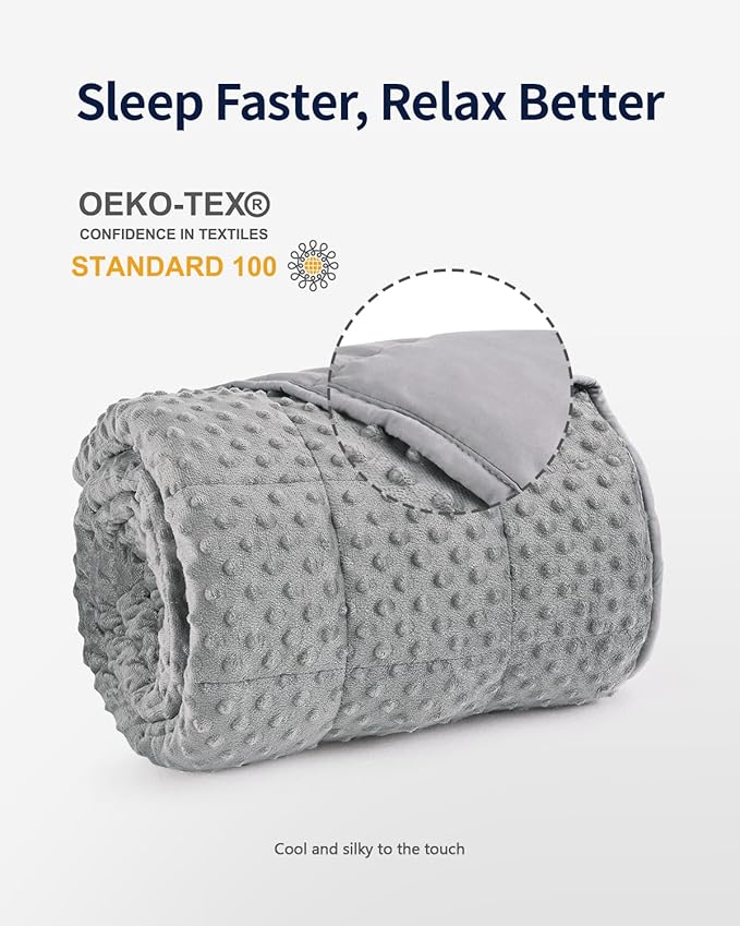 Mr. Sandman Weighted Blanket for Adults Queen, Minky Dots Heavy Blanket for - Image 4