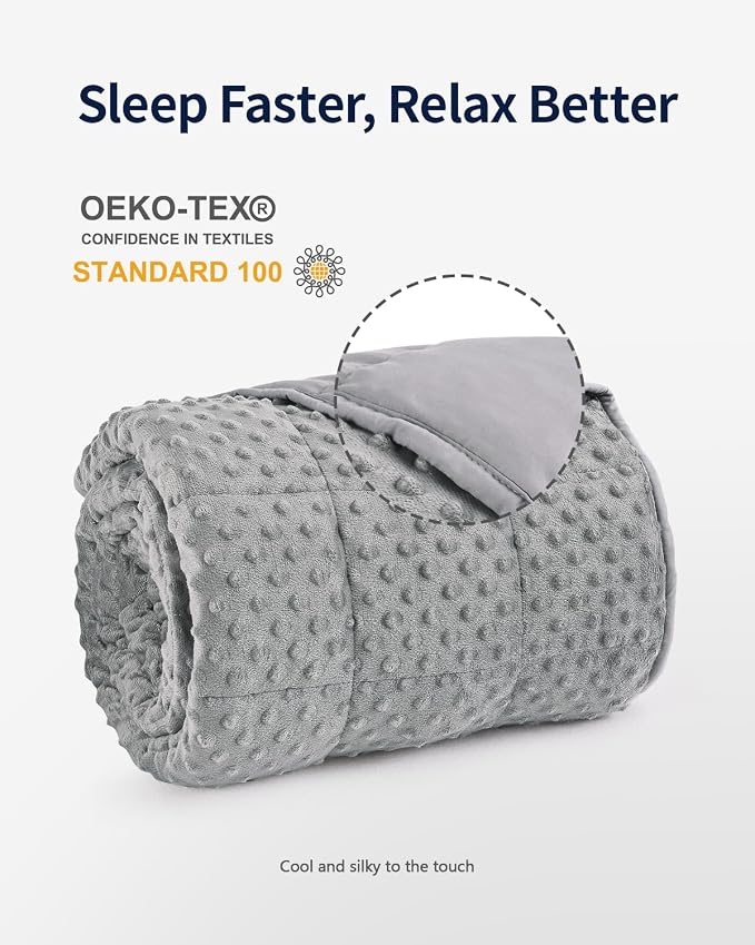 Mr. Sandman Weighted Blanket for Adults Queen, Minky Dots Heavy Blanket for - Image 4