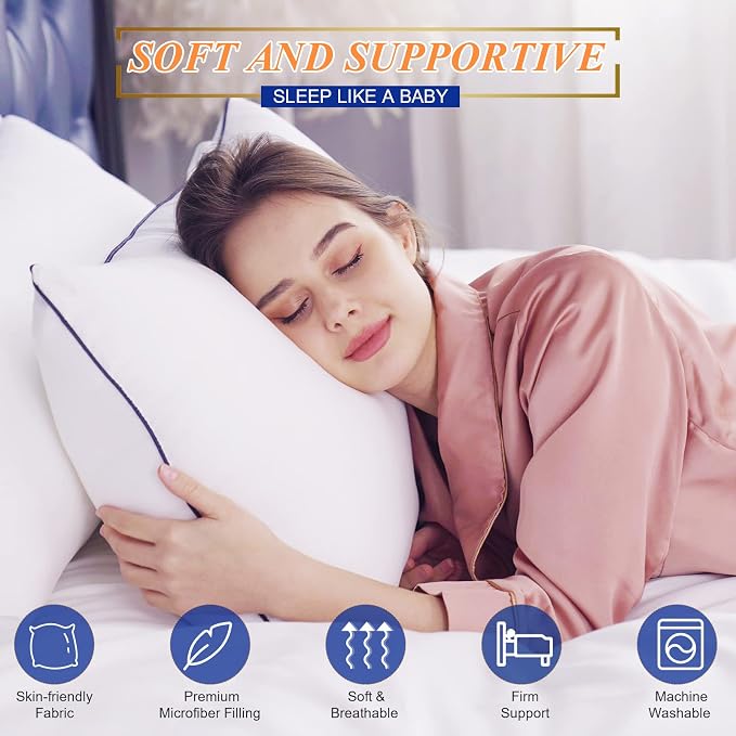 MZOIMZO Bed Pillows for Sleeping- Medium Soft, Queen Size Set of 2, Cooling - Image 2