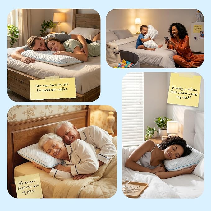 Flat Pillow for Stomach and Back Sleepers, Ultra Thin Pillow for Sleeping - Image 6