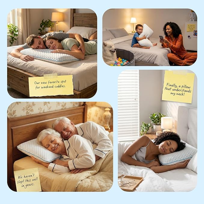 Thin Pillow for Sleeping, Cooling Gel Flat Pillow for Stomach and Back Sleepers - Image 9