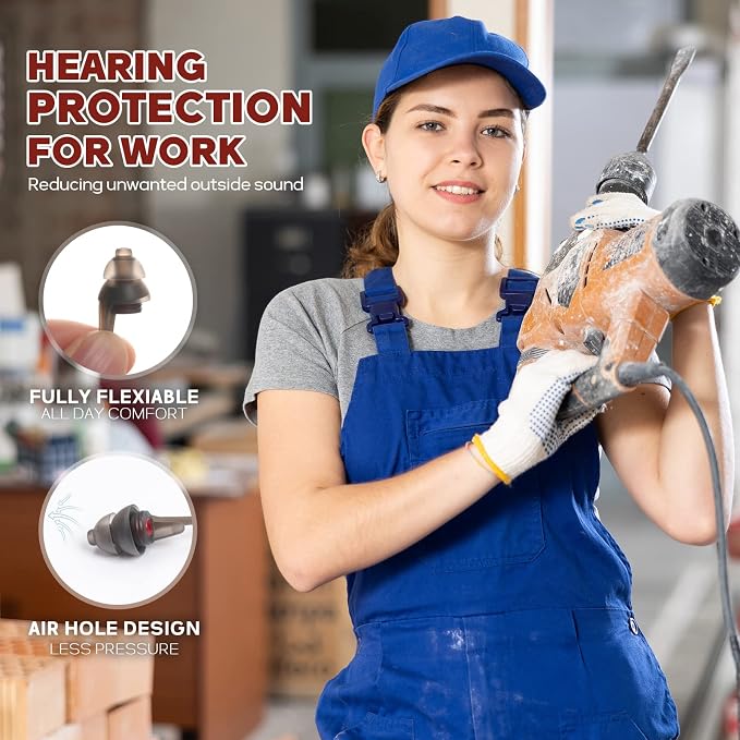 Corded Ear Plugs for Work 2 Pairs, 100x Reusable Ultra-Comfy Earplugs - Image 4