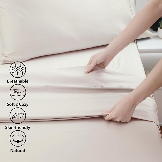 Cotton Queen Sheet Only, 600 Thread Count 100% Egyptian Cotton Top Sheet 1Pcs - Image 3