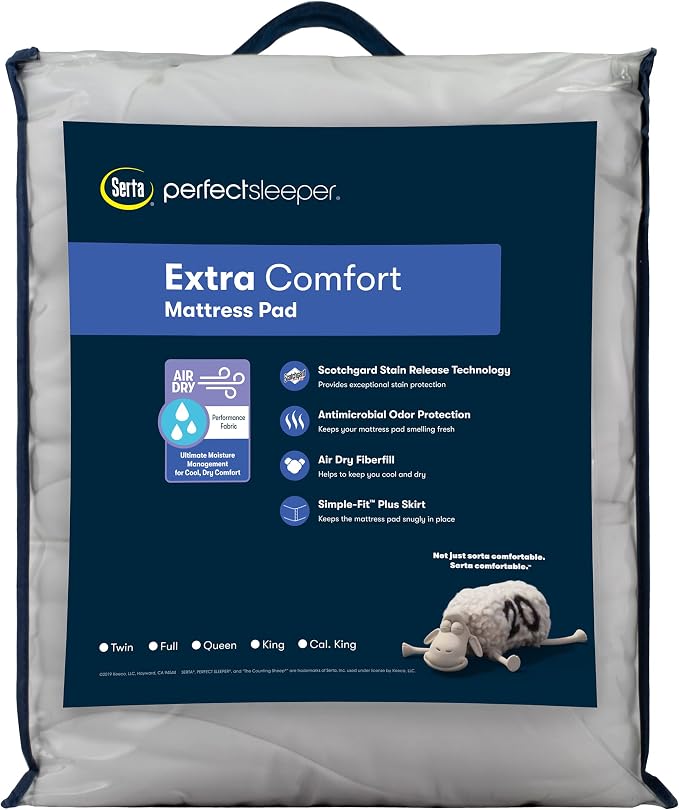 Serta Air Dry Extra Comfort Performance Fabric Quilted Mattress Pad, Cooling - Image 6