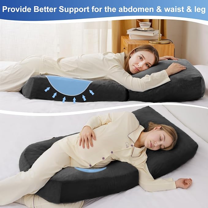 Pregnancy Pillows for Sleeping, 44.5 Inch Pregnancy Massage Pillow Full Body - Image 3