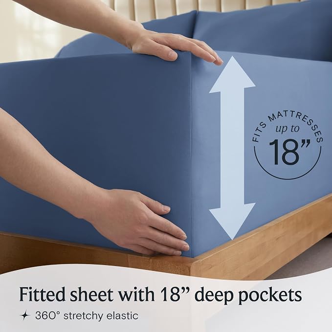 LuxClub 4 PC Queen Sheet Set, Breathable Luxury Bed Sheets, Deep Pockets 18" - Image 7