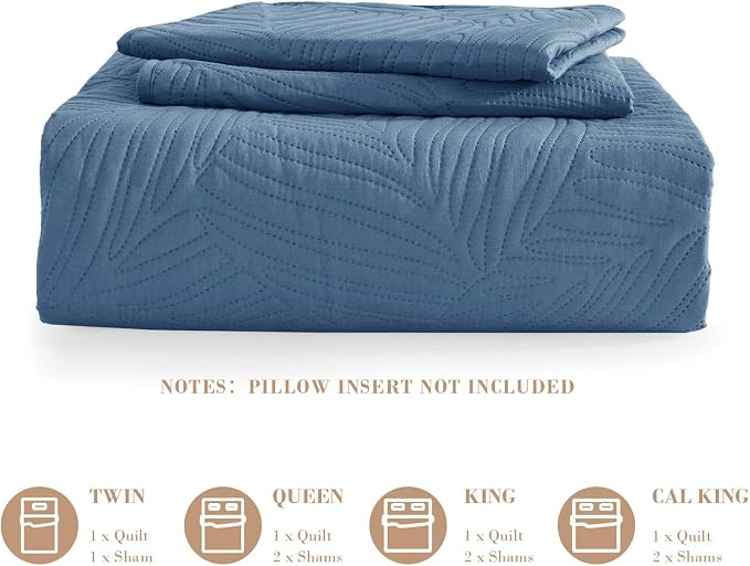 Exclusivo Mezcla King Size Quilt Bedding Set, Lightweight Bluish Grey Quilts - Image 6