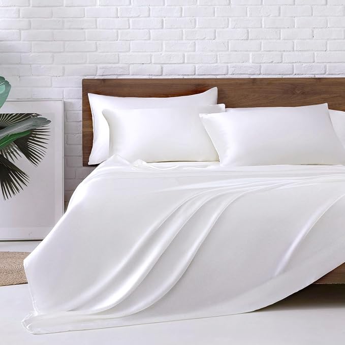 MR&HM Satin Bed Sheets, Full Size Sheets Set by MRHM