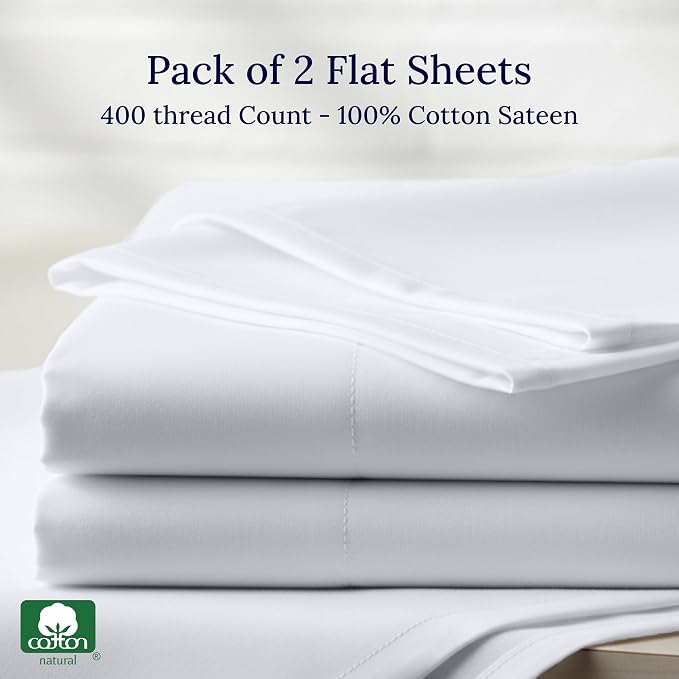 California Design Den Twin Flat Sheets Only 2 Pack - Image 5