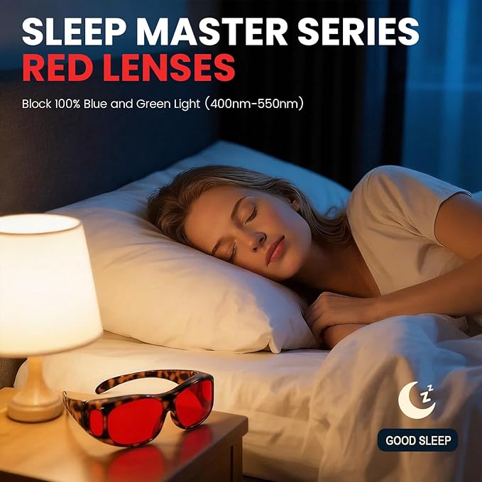 Eyekepper Red Lens Blue Light Glasses Men, Fitover Blue Light Blocking Glasses - Image 3