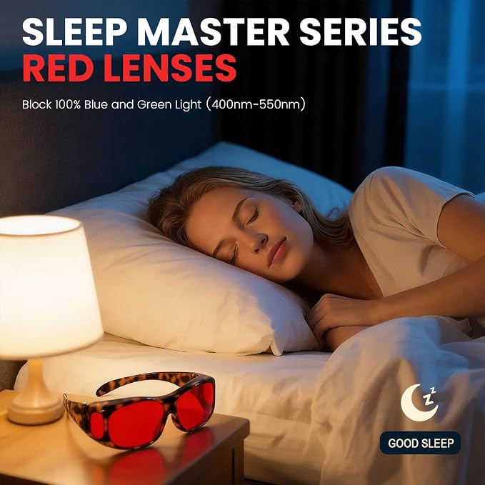 Eyekepper Red Lens Blue Light Glasses Men, Fitover Blue Light Blocking Glasses - Image 3