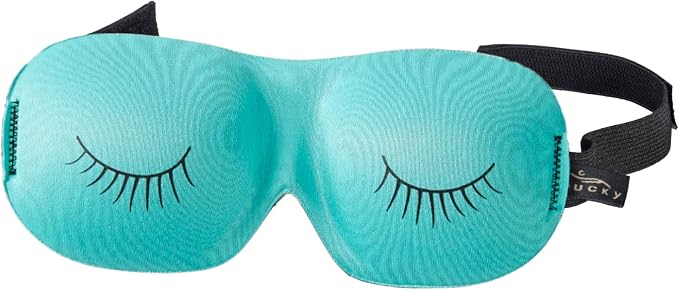 Bucky Ultralight Comfortable Contoured Travel and Sleep Eye Mask, Aqua Eyelash by Bucky