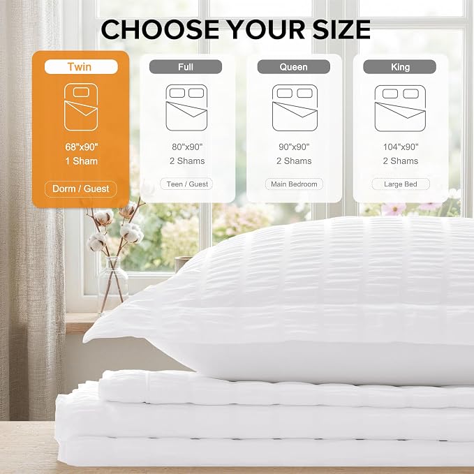 Cozyide White Twin Duvet Cover, 2 Pieces Bedding Duvet Covers, Soft Breathable - Image 3