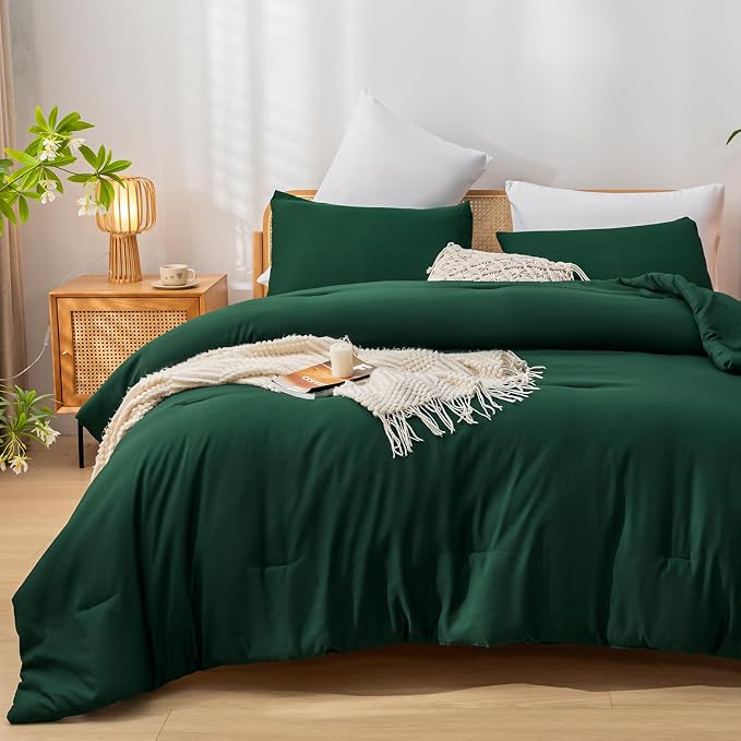 weigelia Queen Comforter Set Boho Emerald Green Comforter - Image 6